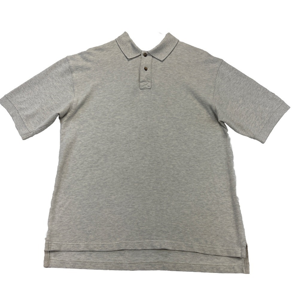 Vtg Pendleton Mens L Polo Shirt Light Gray Short Sleeve 100% Cotton‎ Preppy Work